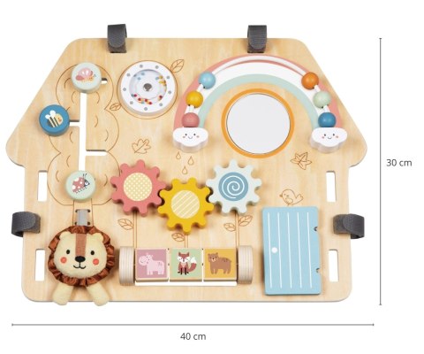 Tablica manipulacyjna dla dzieci, drewniana, edukacyjna, Tooky Toy, 12m+