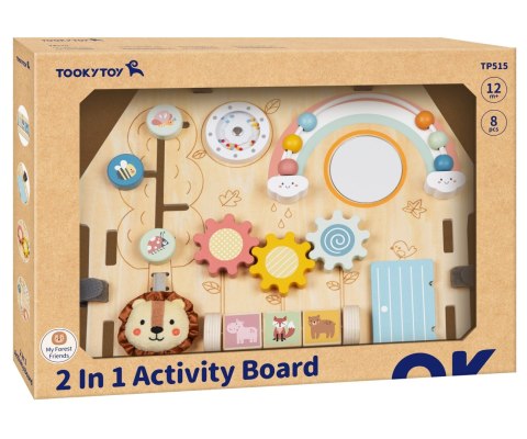 Tablica manipulacyjna dla dzieci, drewniana, edukacyjna, Tooky Toy, 12m+