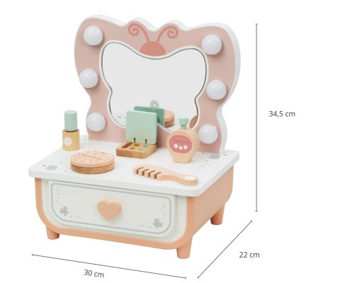 Toaletka dla dziewczynki drewniana, zabawka, różowa, Motyl, TToy wiek 3+