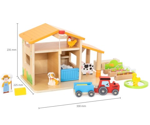 Drewniana farma zabawka dla dzieci, klocki figurki zwierząt, Viga, wiek 3+