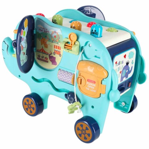 Tablica manipulacyjna Montessori - wbijak sorter klocki młotek Słonik 18m+