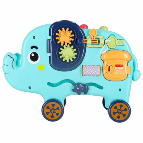 Tablica manipulacyjna Montessori - wbijak sorter klocki młotek Słonik 18m+