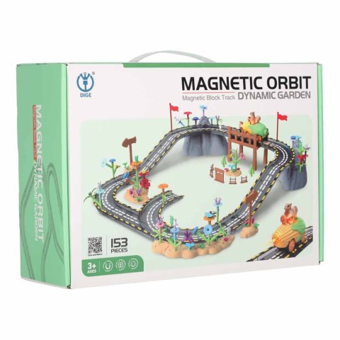 Tor wyścigowy samochodowy dla 3 latka, zestaw konstrukcyjny magnetyczny