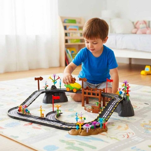 Tor wyścigowy samochodowy dla 3 latka, zestaw konstrukcyjny magnetyczny