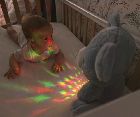 Zabawka pluszowa z Projektorem grający kołysanki usypiający Miś Blue 0m+