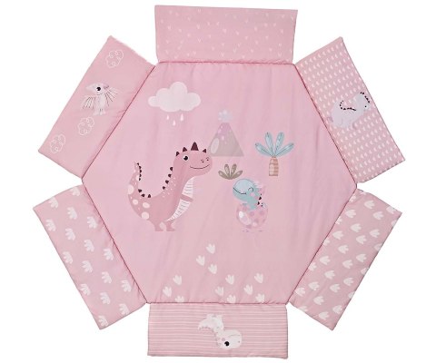 Mata edukacyjna dla noworodka niemowlaka dziewczynki, różowa, Dino 0+