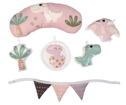 Mata edukacyjna dla noworodka niemowlaka dziewczynki, różowa, Dino 0+