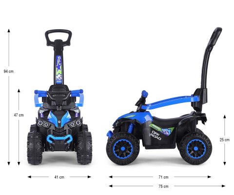 Jeździk z rączką, samochodzik dla dziecka Wild Blue Milly Mally 12m+