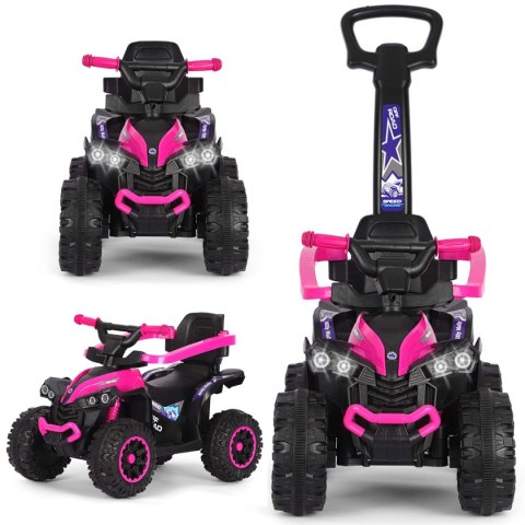 Jeździk z rączką, samochodzik dla dziecka Wild Pink Milly Mally 12m+