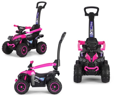 Jeździk z rączką, samochodzik dla dziecka Wild Pink Milly Mally 12m+