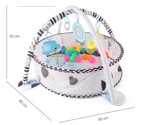 Mata edukacyjna sensoryczna kontrastowa + basen z kulkami 2w1 TinyMini, 0m+ EMP