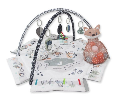 Mata sensoryczna edukacyjna dla dzieci i niemowląt + kojec, 5w1 Minky 0m+