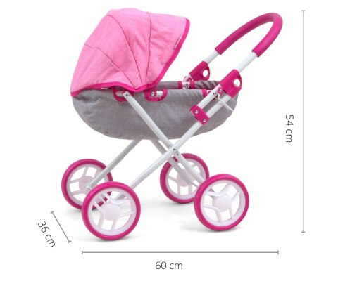 Wózek dla lalek Dori Prestige Pink EMP