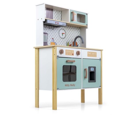 Milly Mally Drewniana kuchnia dla dzieci + akcesoria (Bjorn - Mint), wiek 3+ EMP