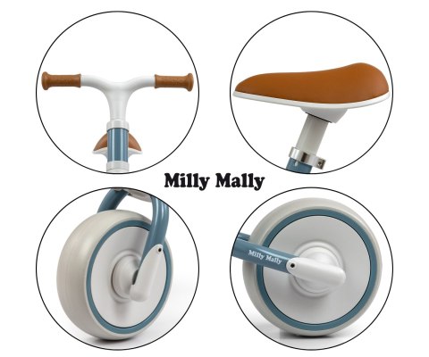 Rowerek biegowy Milly Mally Skippy dla 2 latka - lekki , EVA, Niebieski