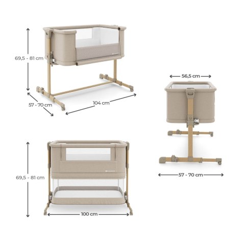 KINDERKRAFT Łóżeczko dostawne NESTEE GROW 2 beige wood