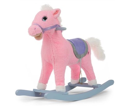Konik na biegunach dla dzieci grający, Milly Mally Łatek Pink wiek 18m+ EMP