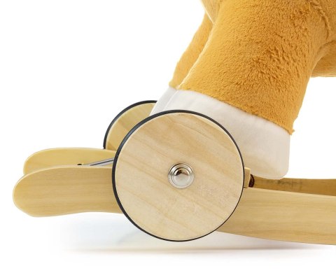 Konik na biegunach dla dziecka z oparciem MMally Light Brown Polly 12m+ EMP