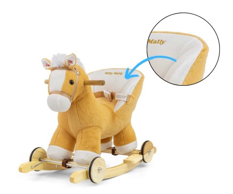 Konik na biegunach dla dziecka z oparciem MMally Light Brown Polly 12m+ EMP