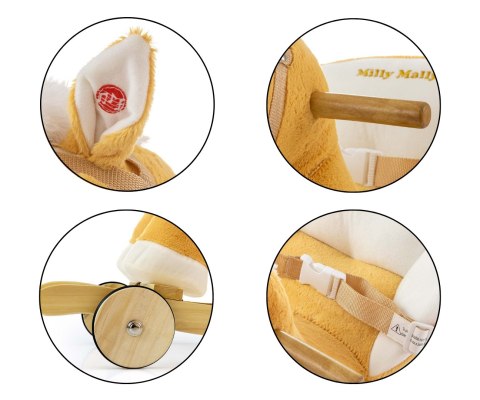 Konik na biegunach dla dziecka z oparciem MMally Light Brown Polly 12m+ EMP