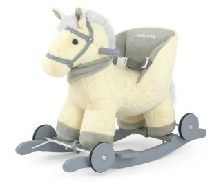 Konik na biegunach dla dziecka z oparciem Milly Mally Beige Polly wiek 12m+ EMP
