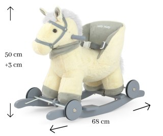 Konik na biegunach dla dziecka z oparciem Milly Mally Beige Polly wiek 12m+ EMP