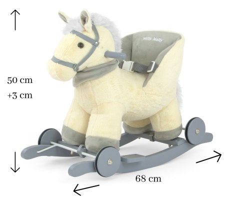 Konik na biegunach dla dziecka z oparciem Milly Mally Beige Polly wiek 12m+