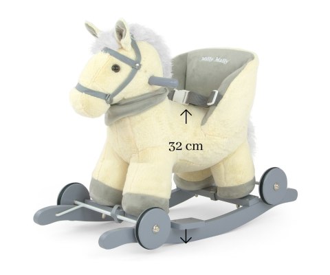 Konik na biegunach dla dziecka z oparciem na roczek Milly Mally Beige Polly