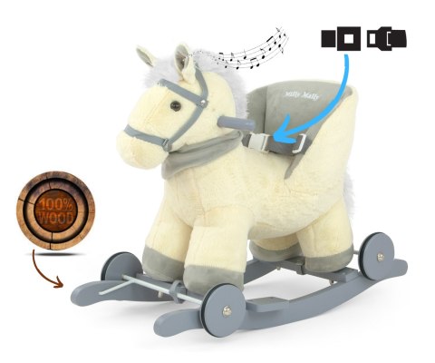Konik na biegunach dla dziecka z oparciem Milly Mally Beige Polly wiek 12m+ EMP