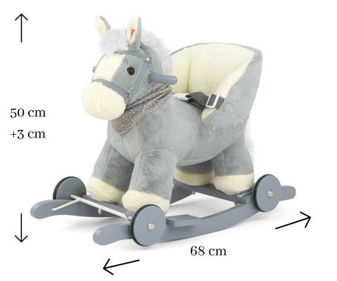 Konik na biegunach dla dziecka z oparciem Milly Mally Polly Gray wiek 12m+ EMP