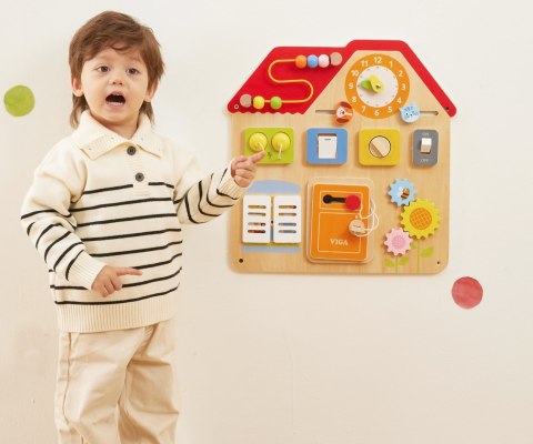 Drewniana Tablica Manipulacyjna Domek Odkrywania i Nauki Viga