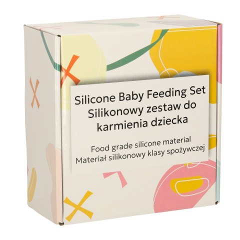 Zestaw naczyń silikonowych dla dzieci i niemowląt 8 elementów Sowa Zielony