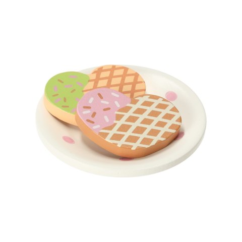 Zestaw serwis kawowy dla dzieci drewniany, filiżanki, tacka, LULILO, 3+