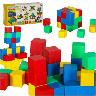 Klocki magnetyczne konstrukcyjne sześcienne 3d kostki - 64 el. wiek 3+