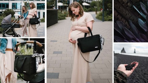 Torba dla mamy do wózka, organizer + przewijak CARMEN Babyono Czarna