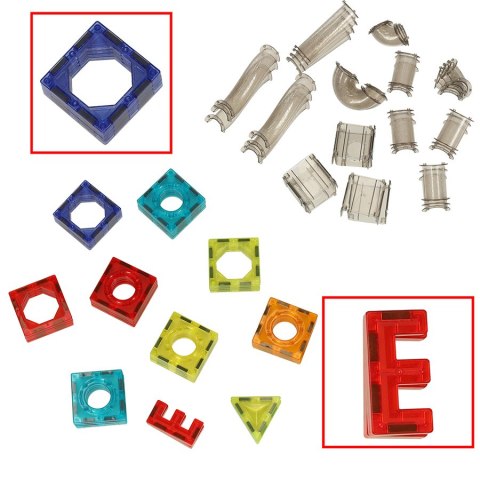 Klocki magnetyczne konstrukcyjne 3d grający tor kulkowy - zestaw 118el, 3+