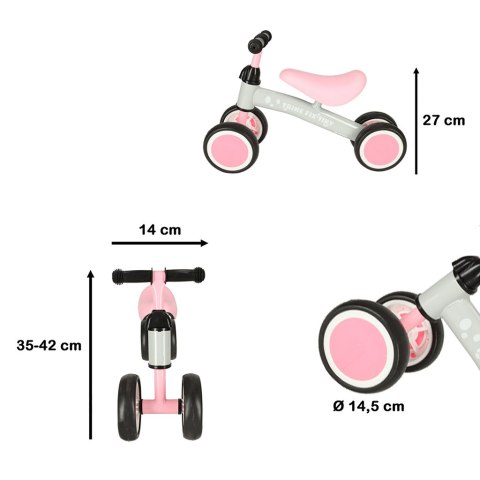 Rowerek Trike Fix Tiny czterokołowy biegowy różowy 2+