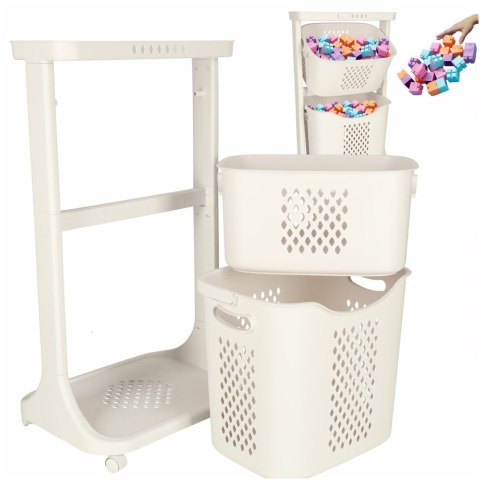 Koszyczki na zabawki, plastikowy kosz na ubrania organizer jeżdżący