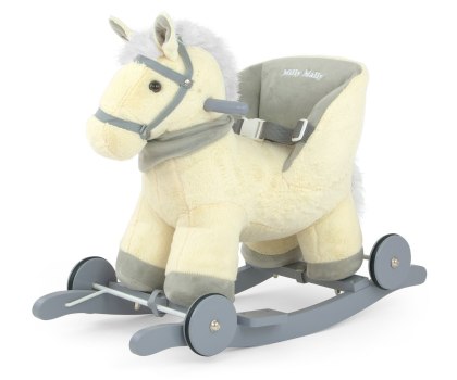 Konik na biegunach dla dziecka z oparciem Milly Mally Beige Polly wiek 12m+