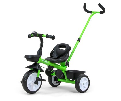 Rowerek Trójkołowy Axel 2w1 z rączką, z pasami i podnóżkiem, wiek 18m+ Green