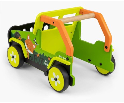 Pchacz do nauki chodzenia dla dzieci, chodzik drewniany, Zielony, 12m+