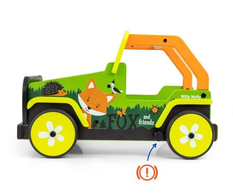 Pchacz do nauki chodzenia dla dzieci, chodzik drewniany, Zielony, 12m+