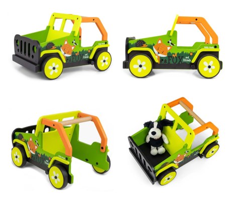 Pchacz do nauki chodzenia dla dzieci, chodzik drewniany, Zielony, 12m+