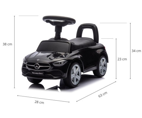 Pojazd Jeździk MERCEDES dla dzieci, C-Class Czarny Milly Mally, wiek 1+