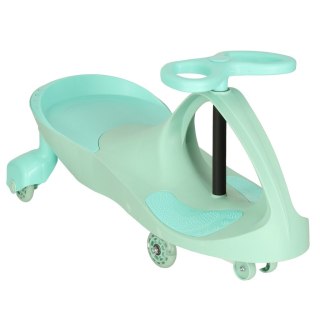 Jeździk grawitacyjny dziecięcy dla 3 latka, świecące koła LED, miętowy