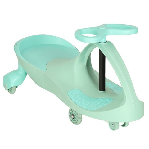 Jeździk grawitacyjny dziecięcy dla 3 latka, świecące koła LED, miętowy