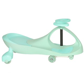 Jeździk grawitacyjny dziecięcy dla 3 latka, świecące koła LED, miętowy