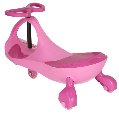 Jeździk grawitacyjny dla dzieci, świecące koła LED, różowy, wiek 3+