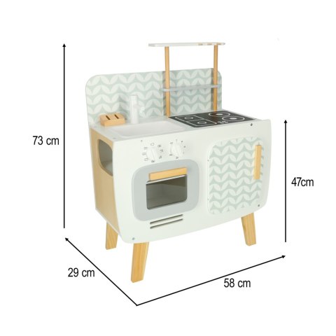 Drewniana kuchnia dla dziecka Lulilo Retro + akcesoria, 58 x 73 cm, wiek 3+
