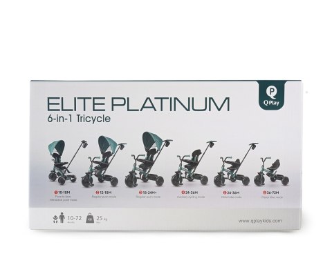 Qplay Rowerek Trójkołowy Elite Platinum Grey wiek 10m+